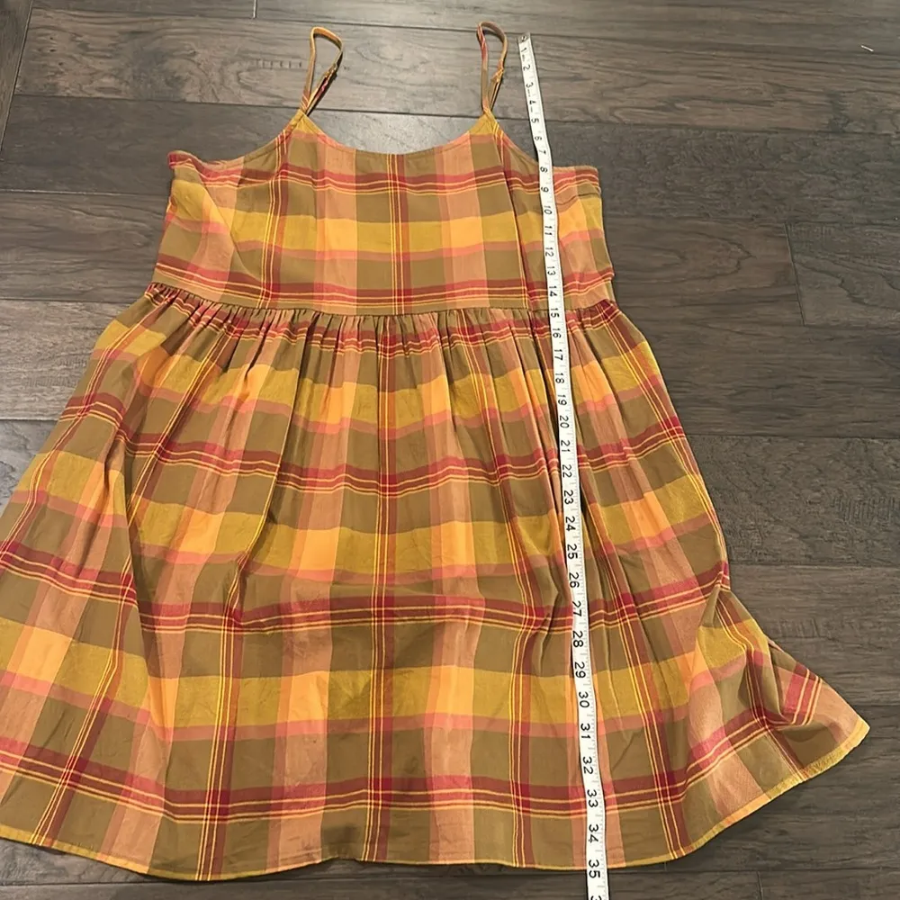 Madewell Plaid Babydoll Dress Sz M - Image 11