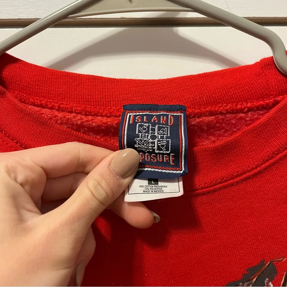 Vintage Christmas Snowman & Teddy Crewneck Sweatshirt Size L - Image 4