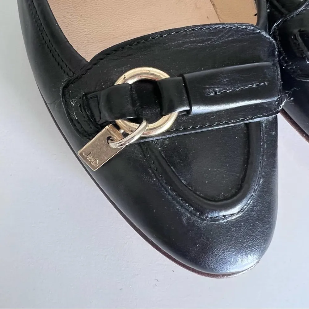 Joan & David Black Leather Flats - Image 3