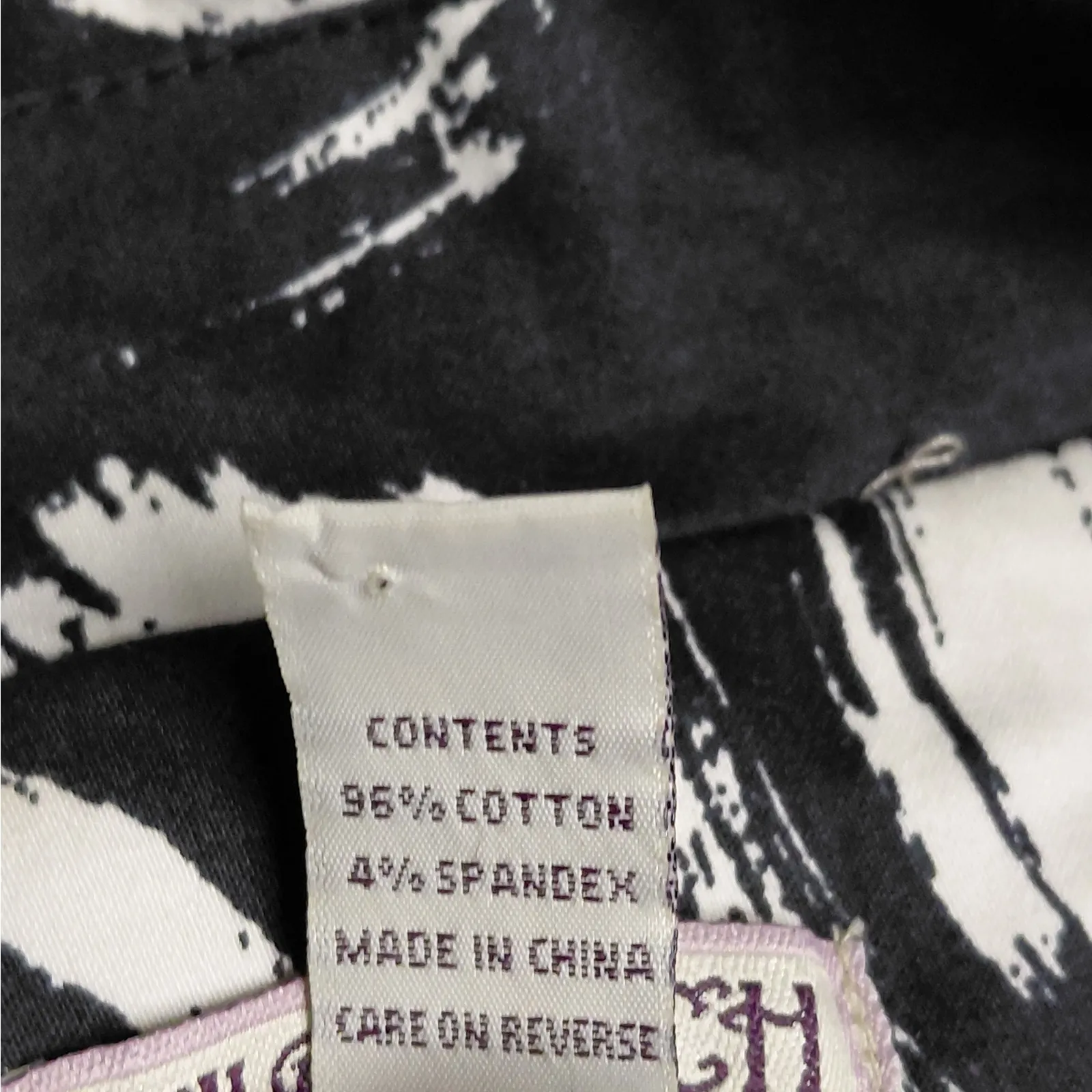 Y2K Vintage Womens Trench Jacket Size Small Black White Abstract Art Wild Punch - Image 11