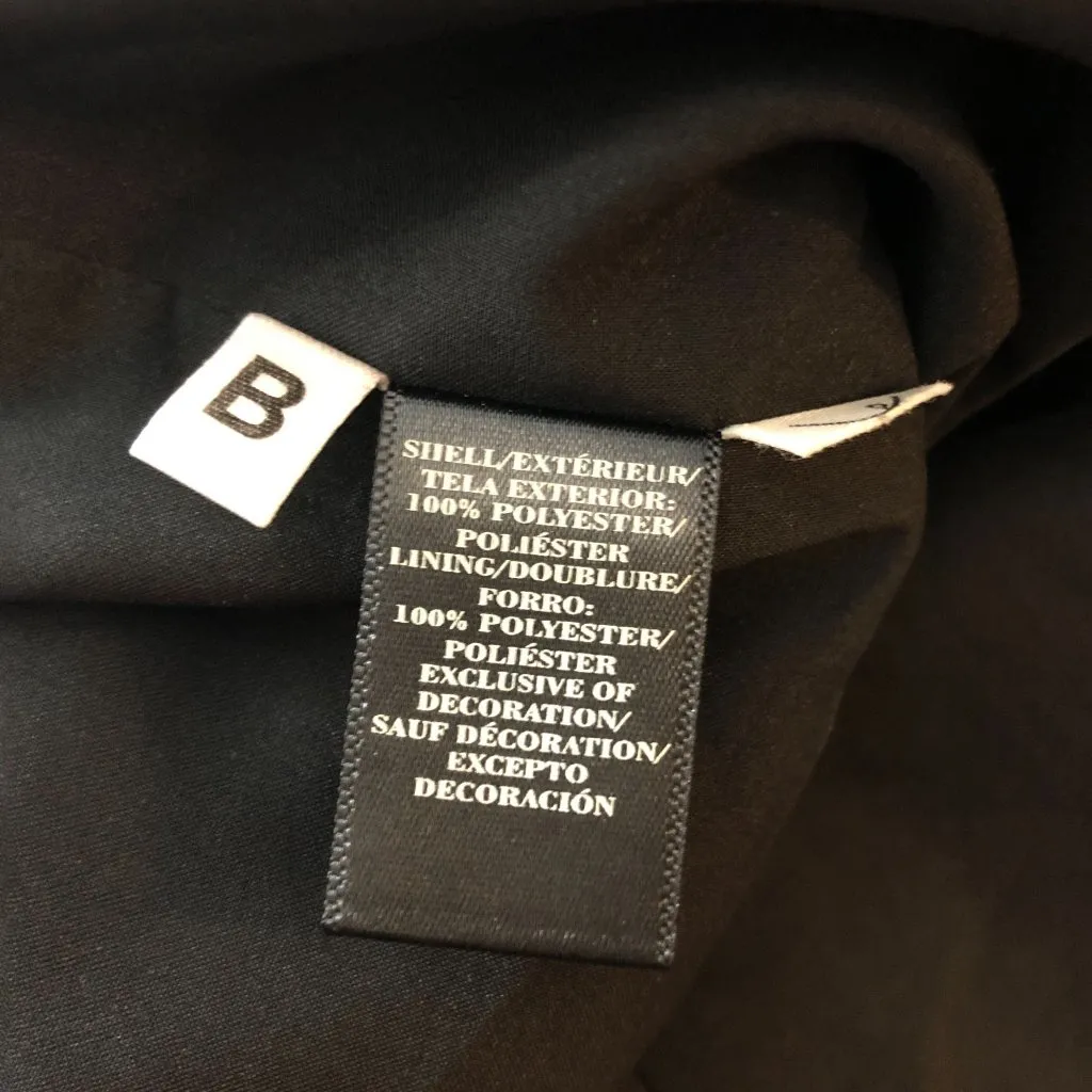 Ann Taylor Shift Dress Sleeveless Textured Striped Collar Detail Black 8P - Image 5