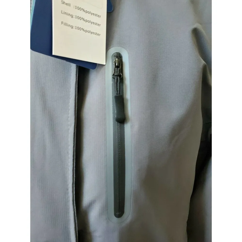 DLGJPA Women's Solid Gray Polyester Long Sleeve Full Zip Casual Jacket Size L Size L - Image 2