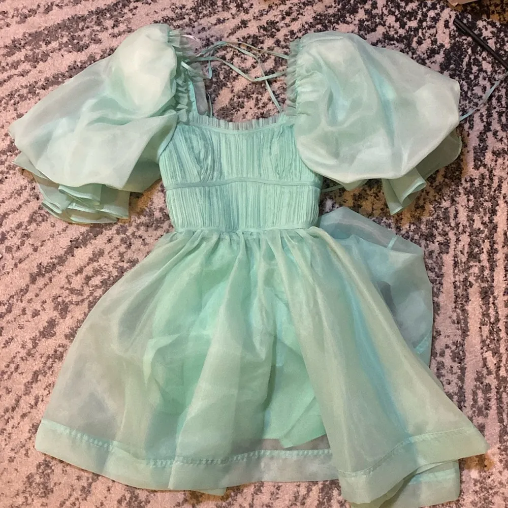 AJE Sculptra Astrid Mini Dress Marine Green AU size 6/US 2 - Image 4