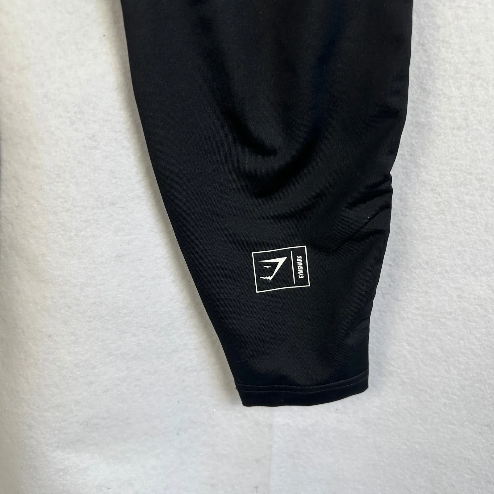 Gymshark‎ Black Joggers Athletic Track Pants White Piping Logo Womens Small - Image 7