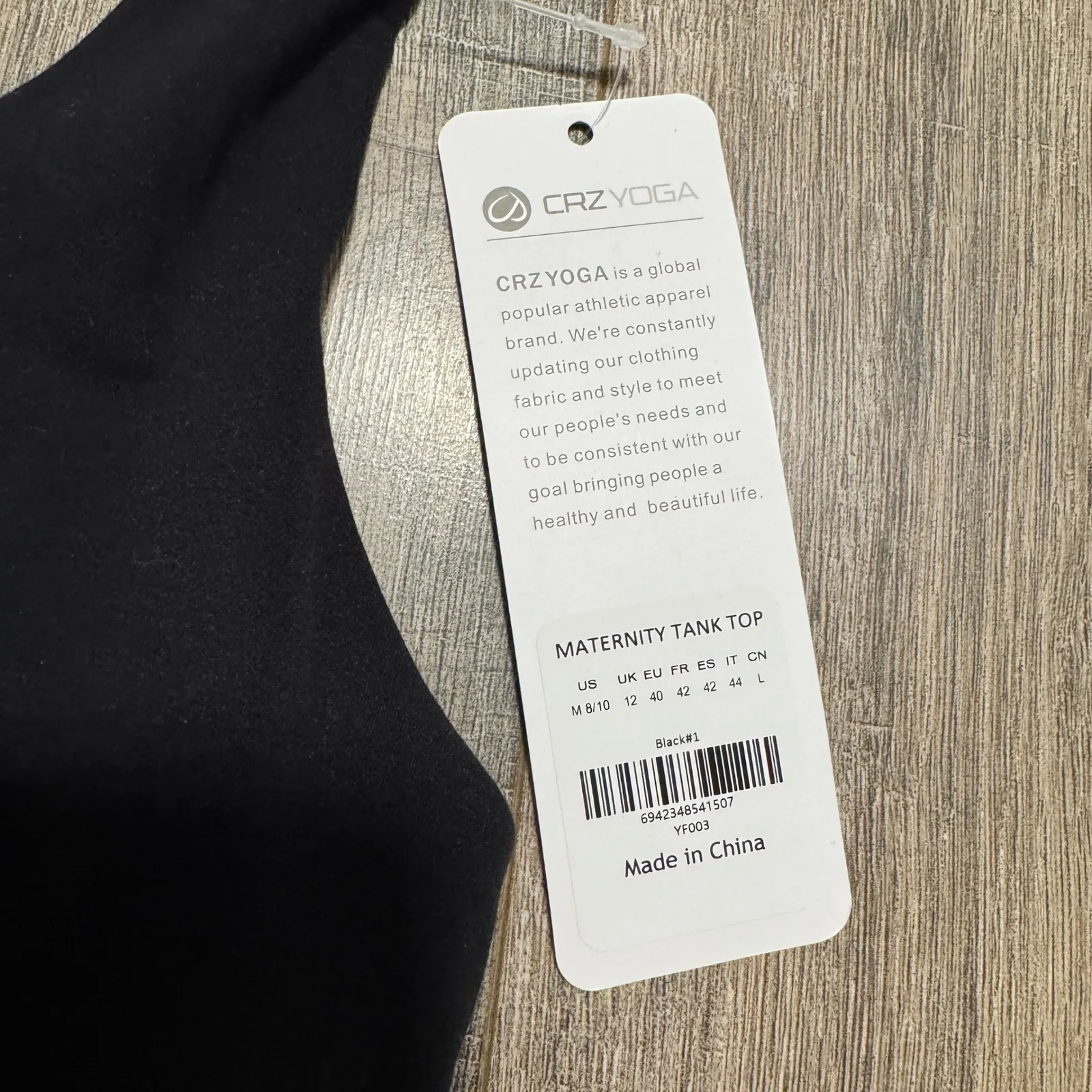 NWT CRZ YOGA Maternity Tank Top Black Ruched Racerback Athletic Med Built In Bra - Image 3