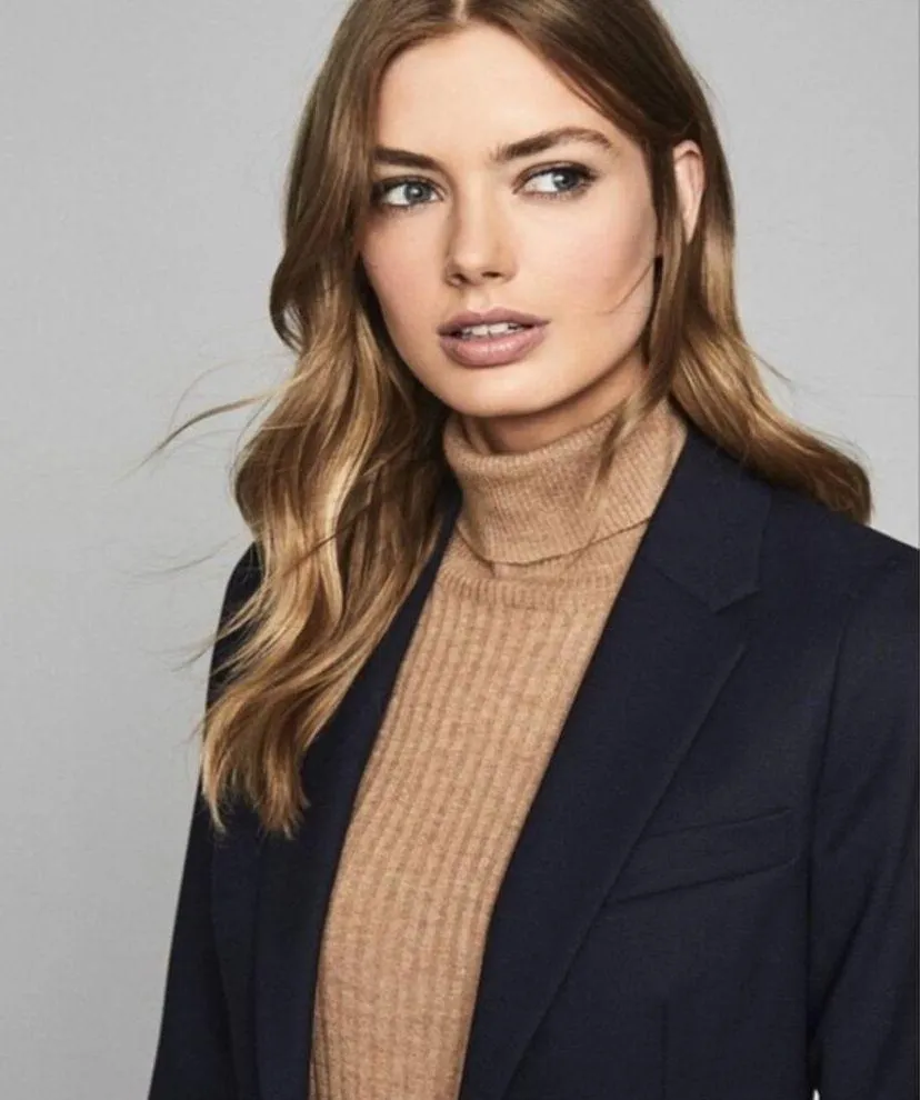 Reiss Hartley Textured Single Breasted Wool Blazer Jacket Navy Size 0 Job Office - Image 4