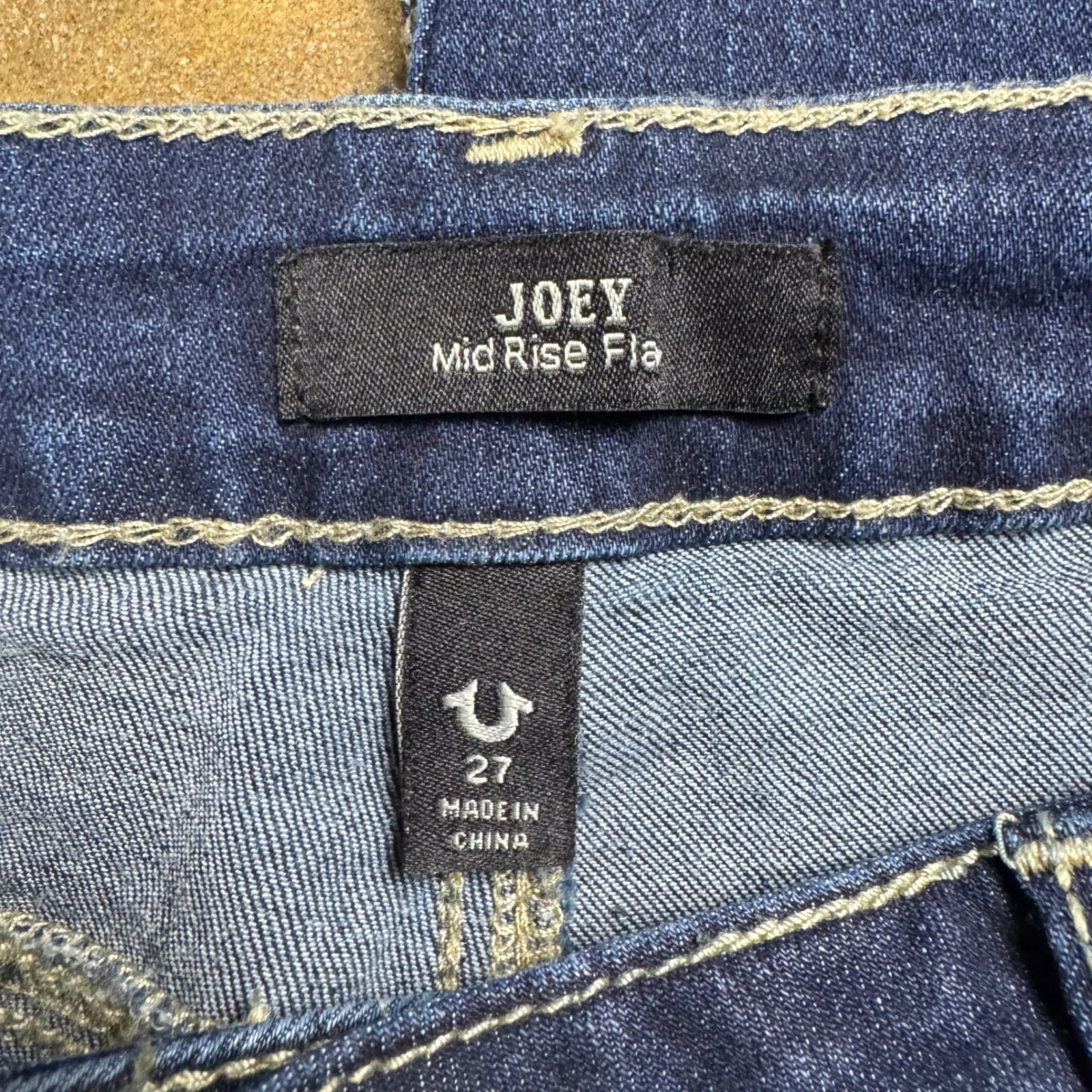 True Religion Joey Jeans Women 27 Blue Mid Rise Flare Stretch Denim Flap Pockets - Image 13