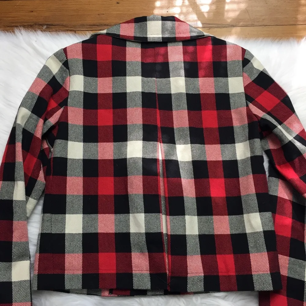Plaid Cropped Blazer Jacket - Image 8