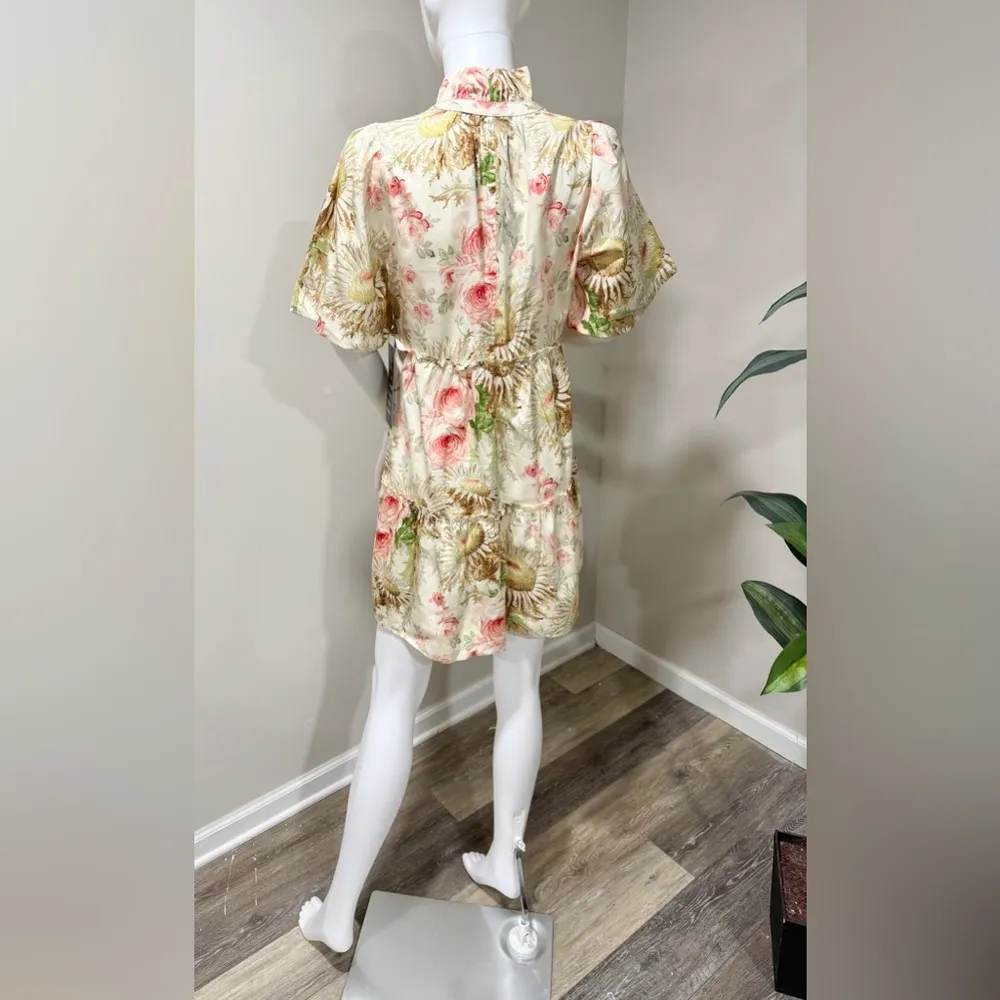 Hyacinth House Margot Maxi Dress S Navy Marigold Floral Ruffle Strapless NWT - Image 6