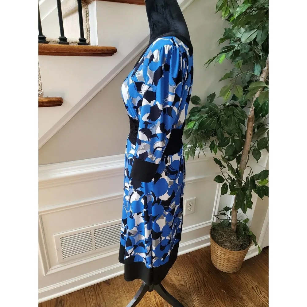 Rabbit Designs Womens Blue Polyester Round Neck Long Sleeve Knee Length Dress 10 - Image 6