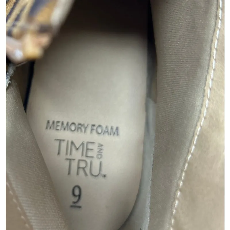 Time and Tru Women's Memory Foam Animal Print Faux Suede Boots Size 9‎ Black - Image 7