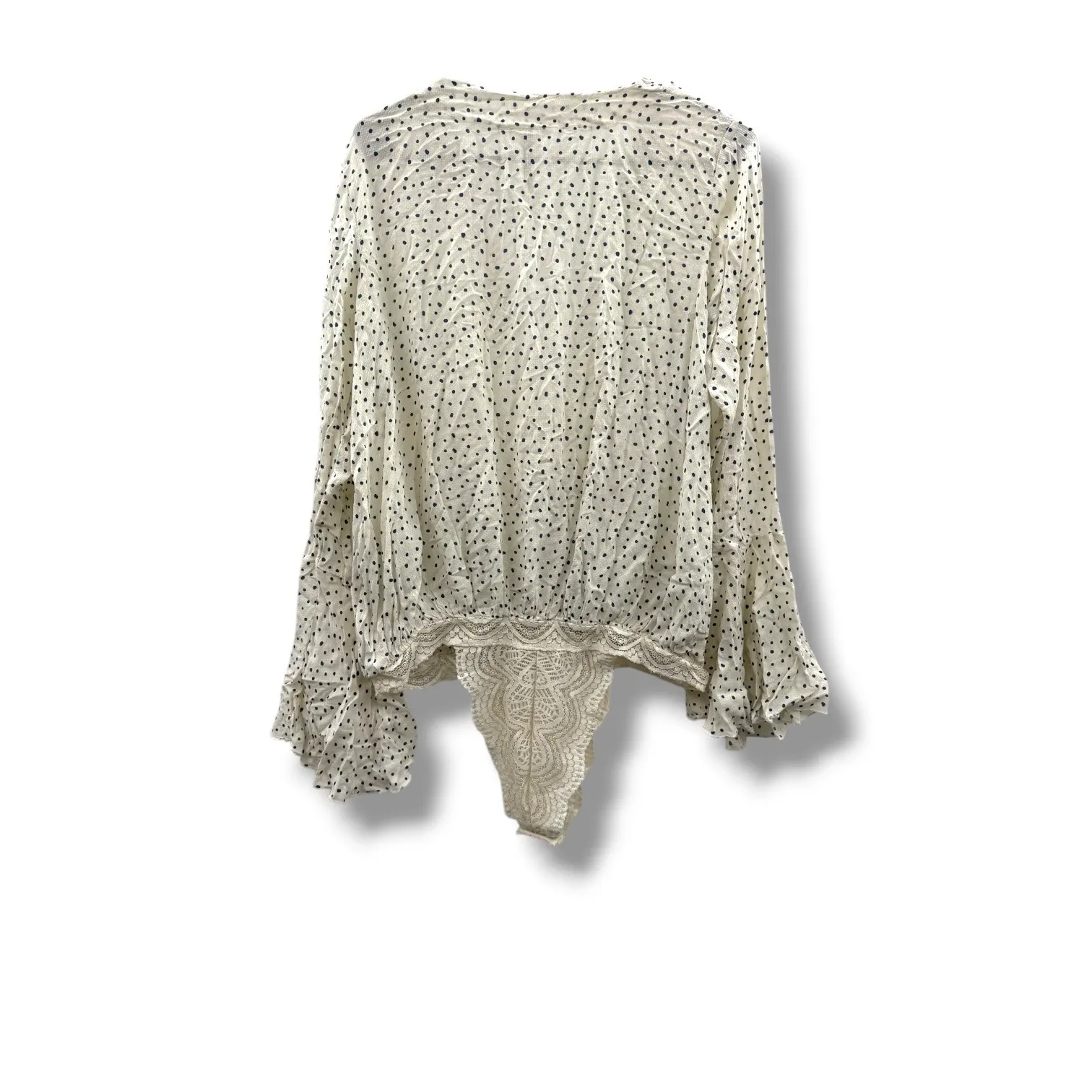 Free People Intimately Makin Waves Bodysuit Size Large Polka Dot Bell‎ Sleeve - Image 6