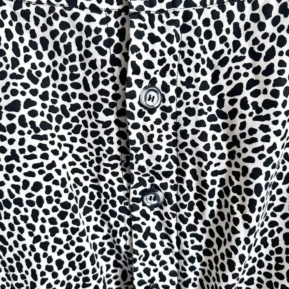 MIRA K | Italy Vintage Off White Black Dot Dalmatian Print Pencil Skirt | Medium - Image 4