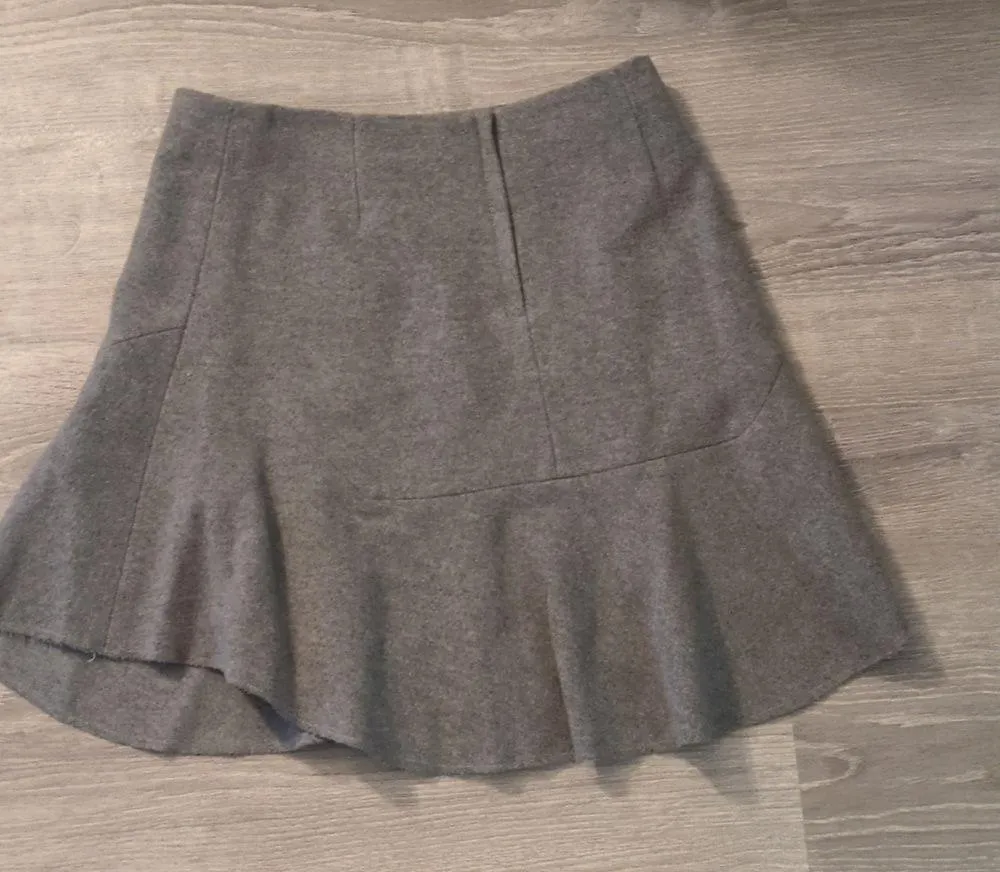 Madewell Gray ATELIER SKIRT Felted Wool Blend Rounded Hem Flare Flounced Sz. 6 - Image 6