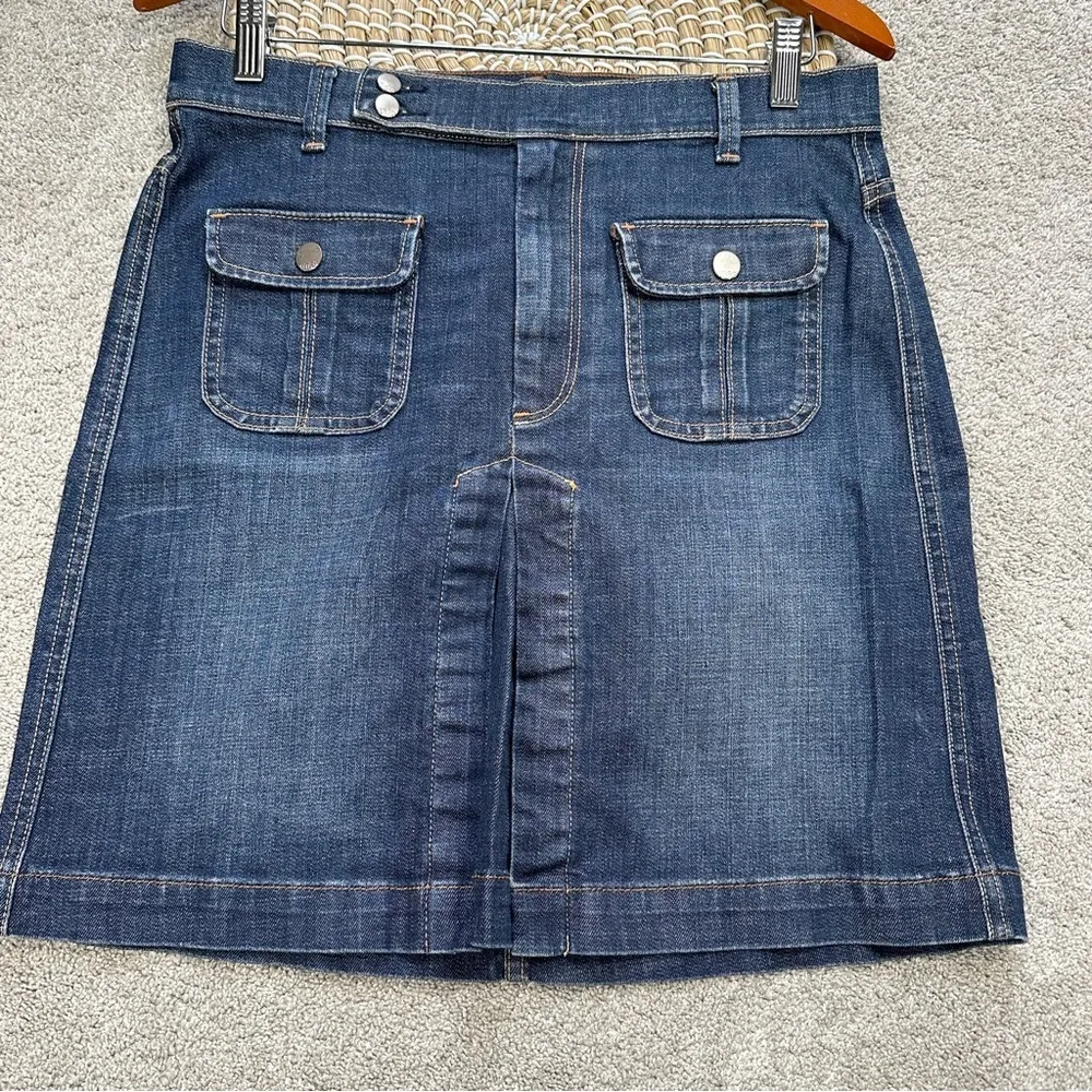 GAP 1969 Women’s Multi Pocket Denim Mini Skirt Larchmont Front Slit Y2K 30/10 - Image 4