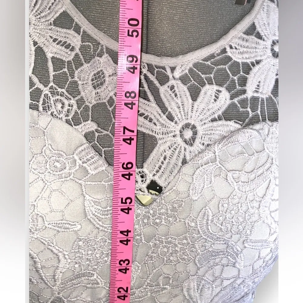Lulus So Far Gown Lacey grey Maxi dress - Image 8