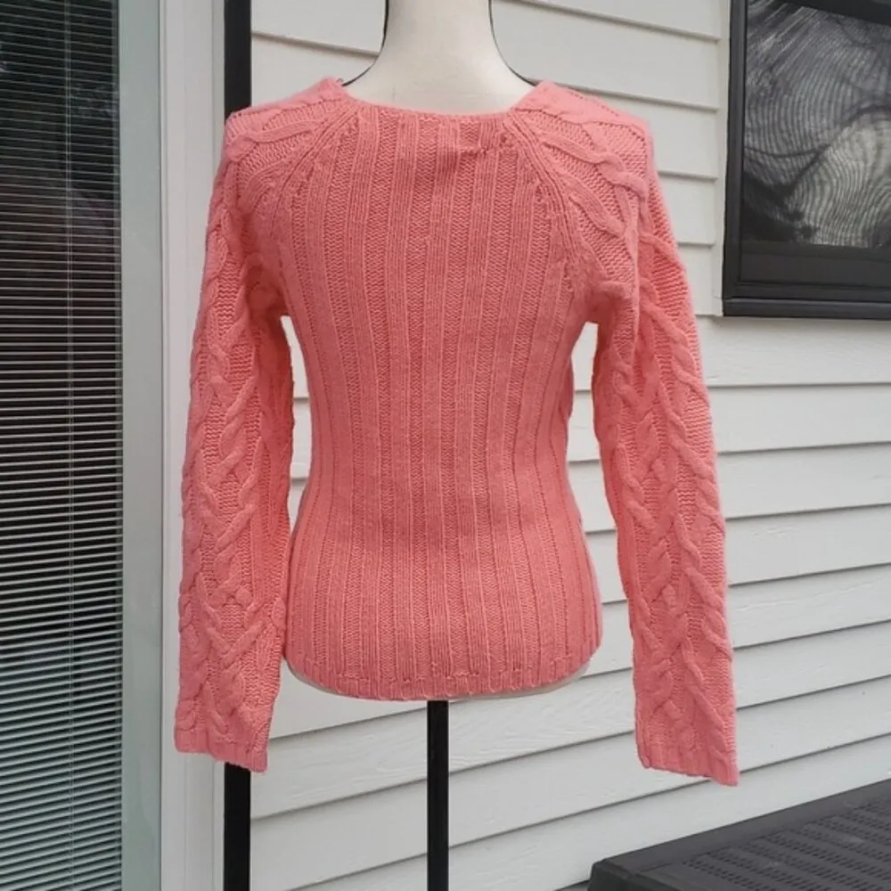 Worthington V-Neck Cable Knit Sweater Size Small - Image 4