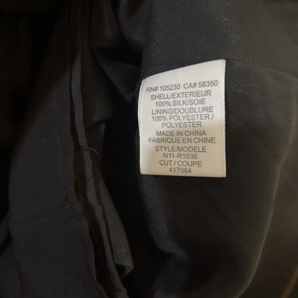 Joie Benoite Romper Womens Small Black Caviar Silk Smocked Waist Back Zipper - Image 7