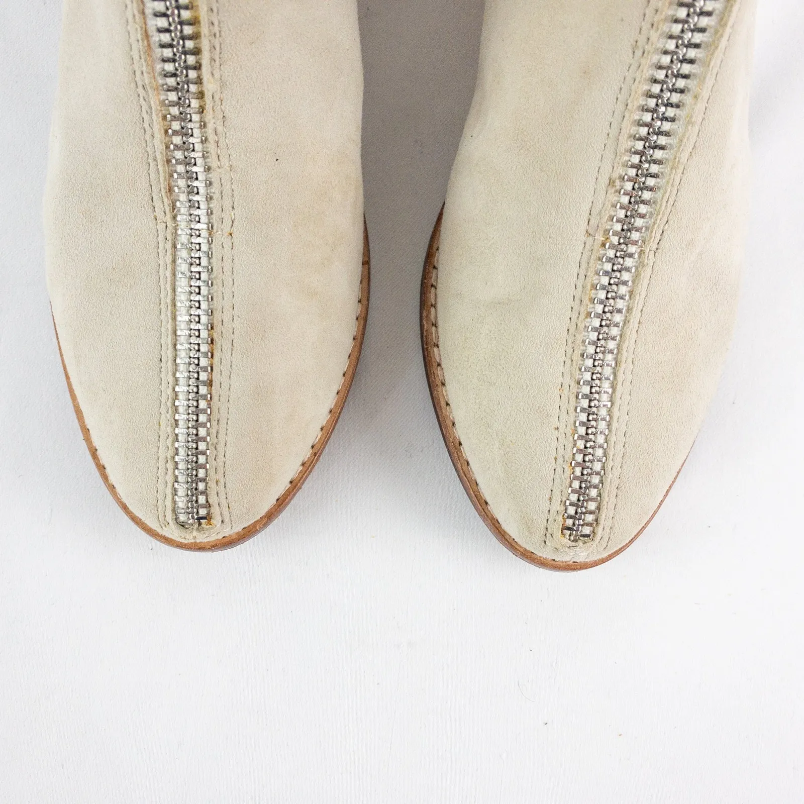 Anthropologie Matiko Mylvia Tan Suede Front Zip Ankle Boots Womens 6 - Image 10