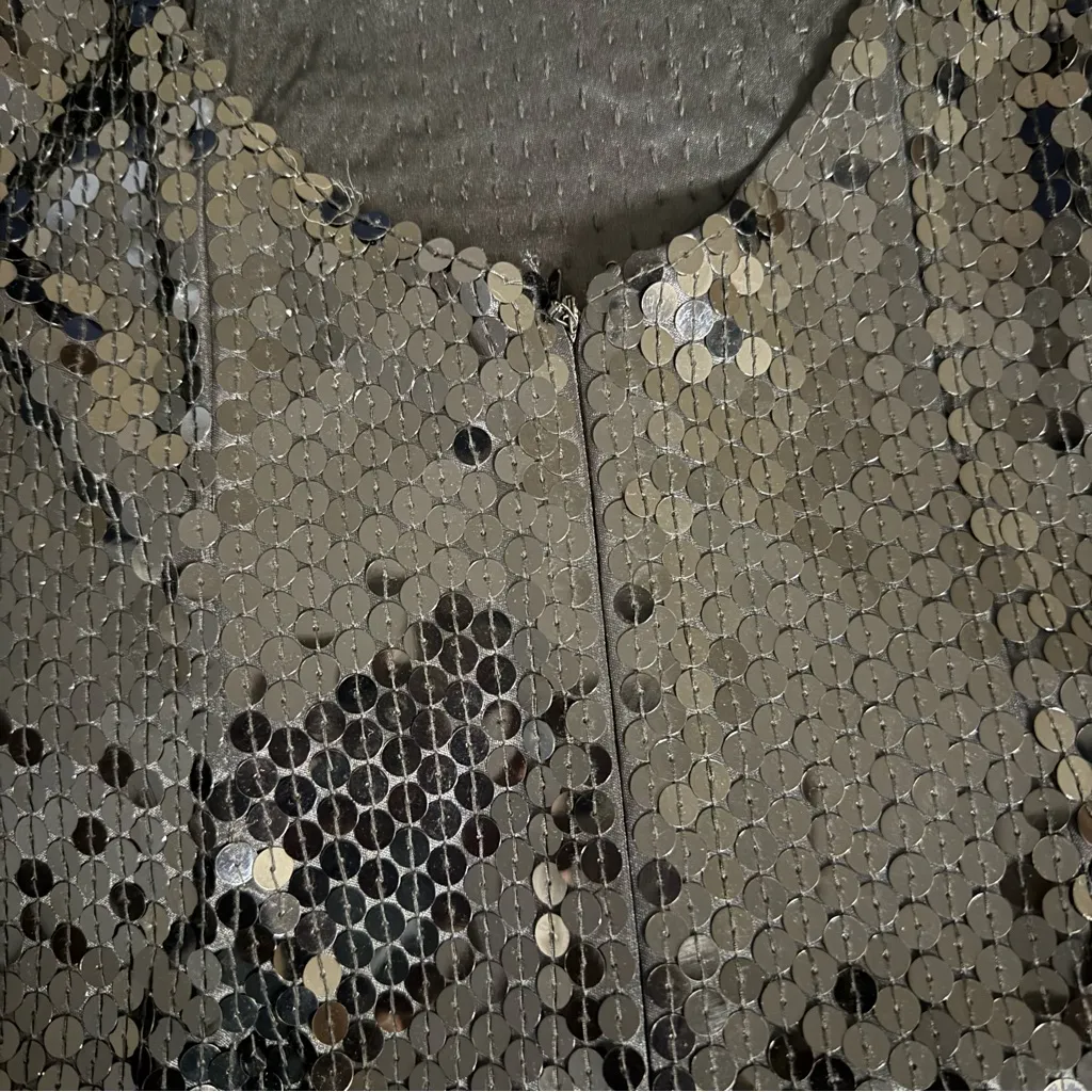 Oleg Cassini  Black Sequin Mini Dress - Image 9