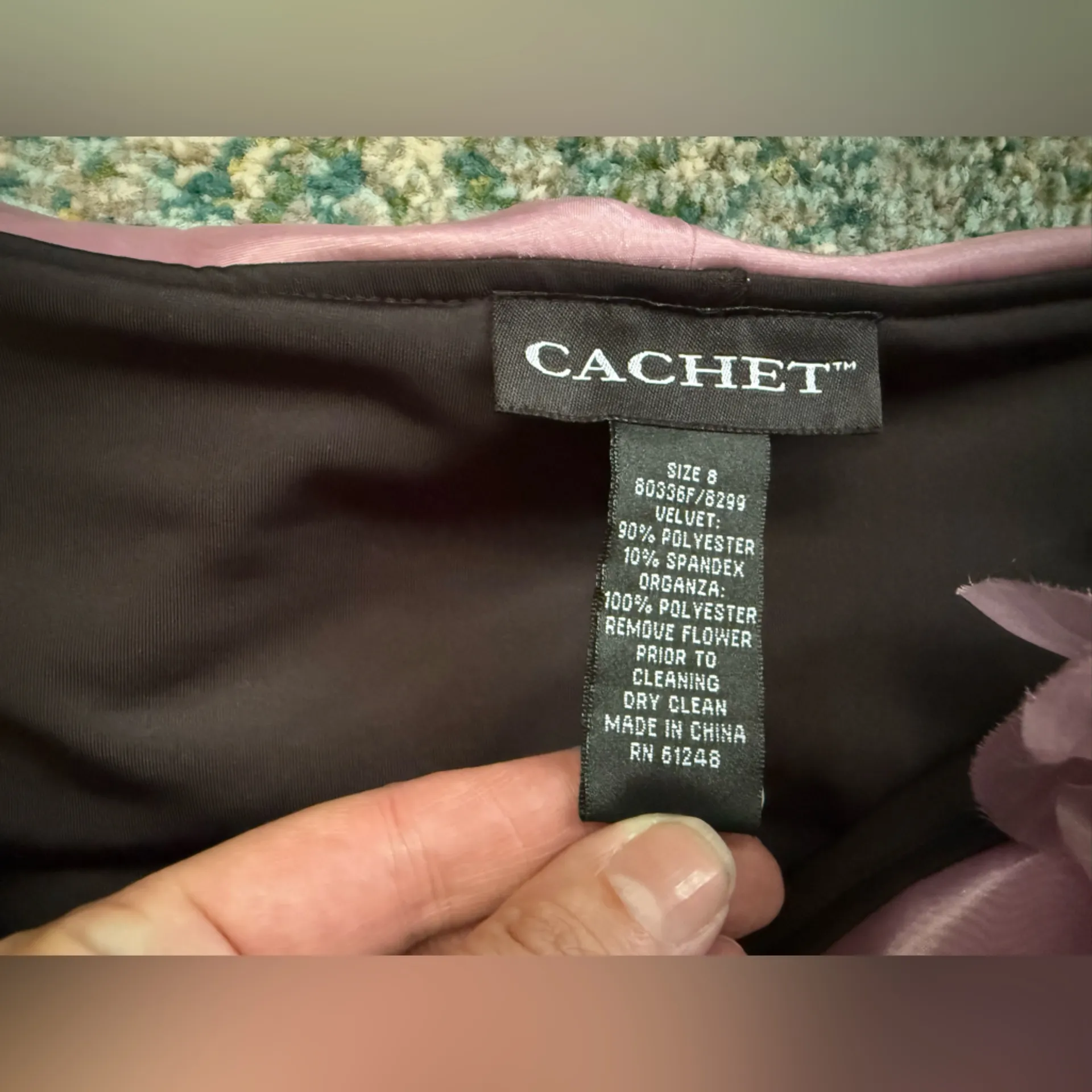 Vintage 90s Cachet black velvet off - Image 8