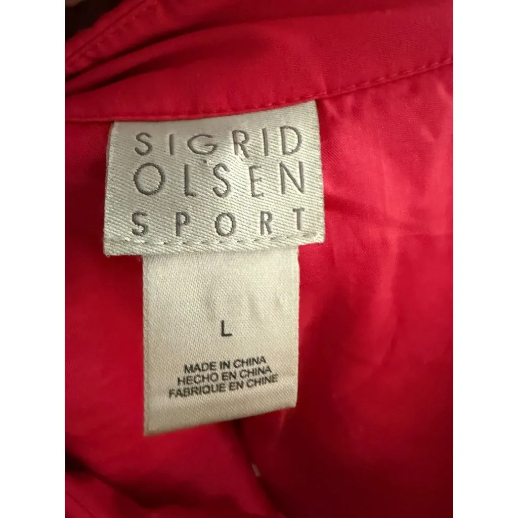 Sigrid Olsen  Sport Orange Knit Sleeve Jacket Size Large - Image 2