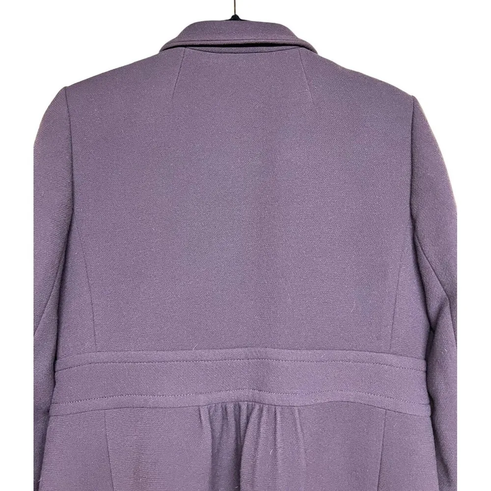 J.Crew Classic Lady Day Coat Italian Double Cloth Wool Eggplant Women’s Size 10 - Image 4
