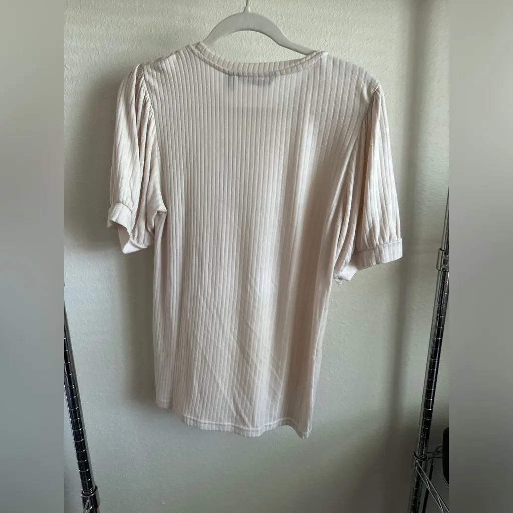 VERO MODA MATERNITY  Cream Ribbed Women's Top - Image 6