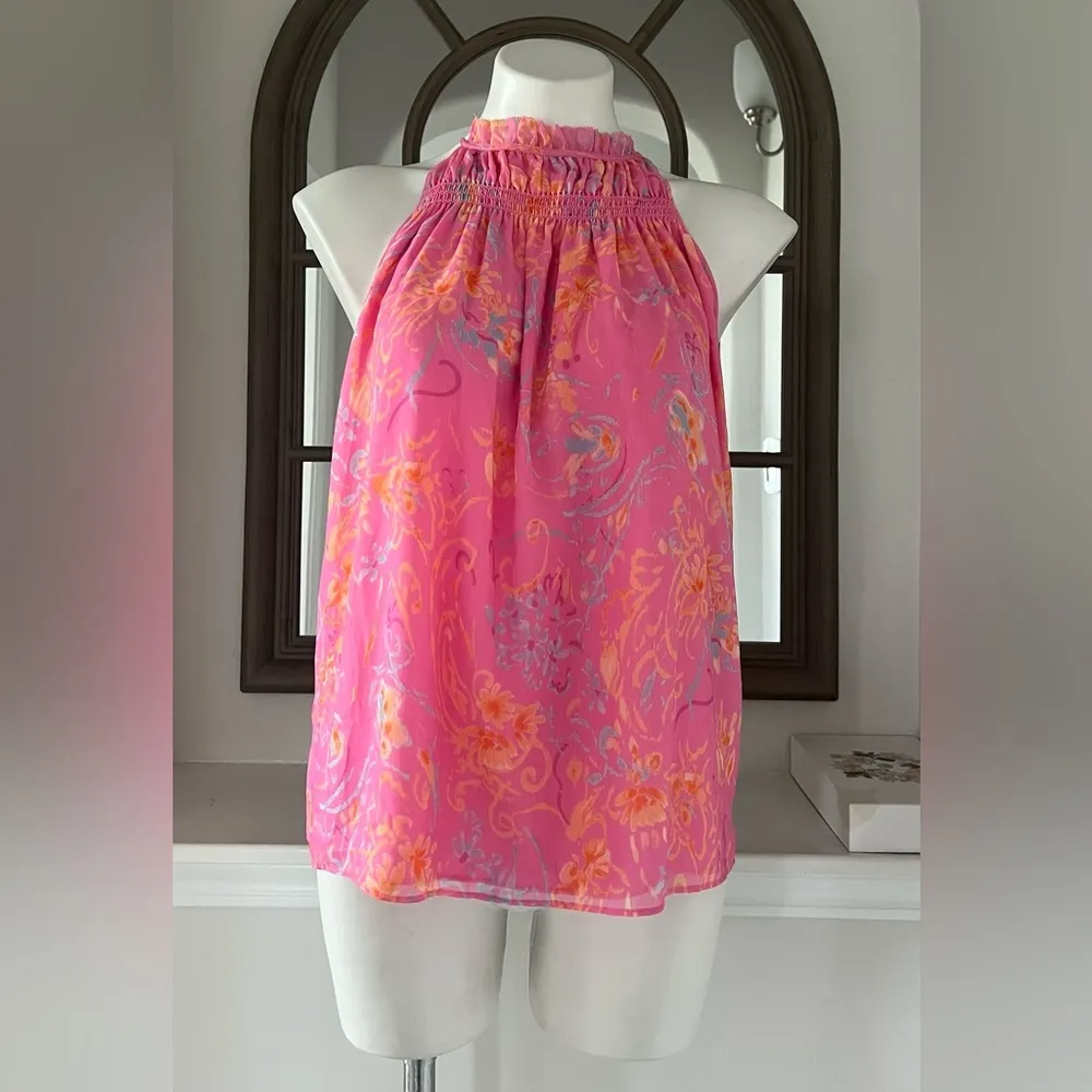 Ramy Brook Harlie Paisley Halter Neck Tank Top, Pink Size S New w/Tag $295 - Image 5