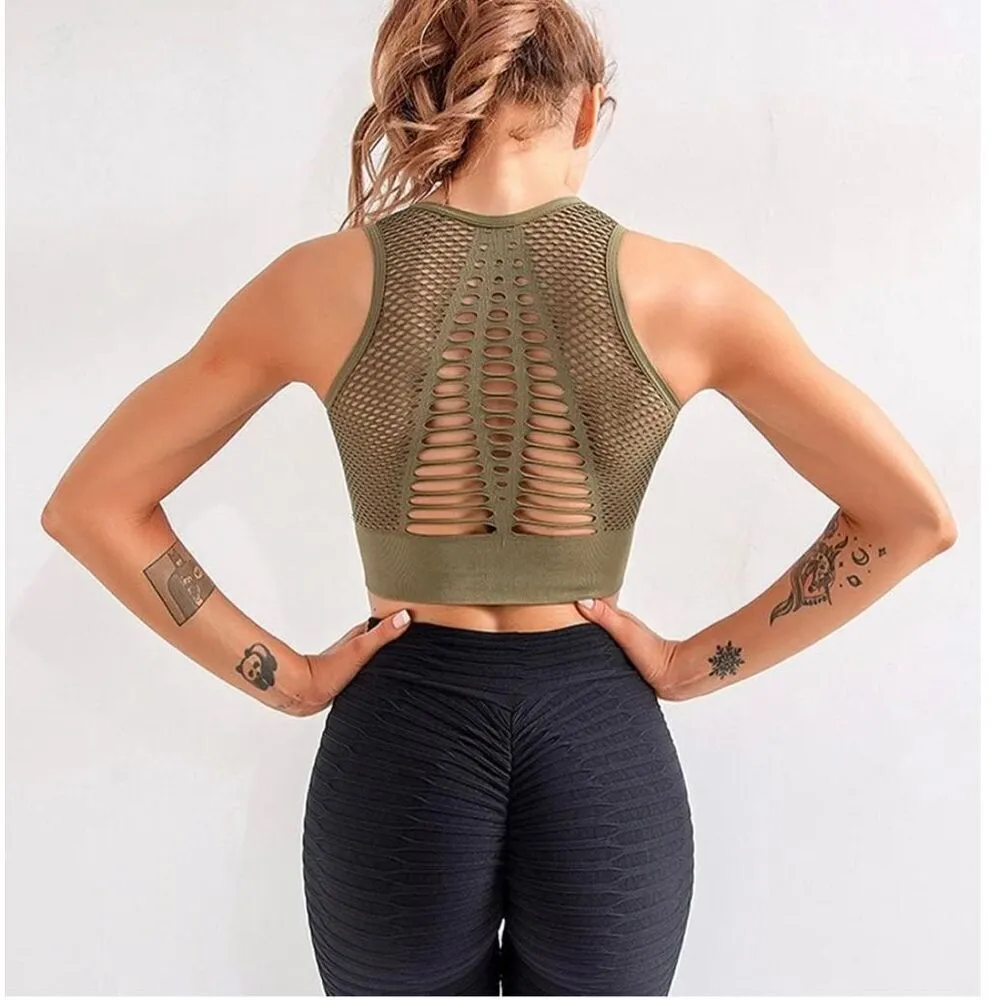 New In Package Womens LEOQ Laser Cut Mid Impact Seamless Sports Bra - Image 2