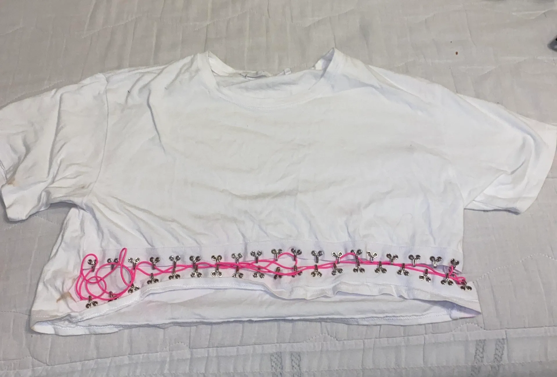 Pink Stitched crop top - Image 2