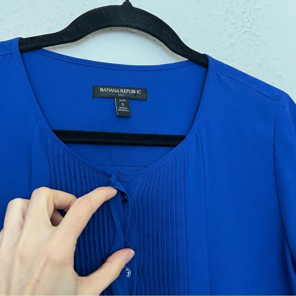 Banana Republic Short Sleeve Button Up Blouse Size Small Petite - Image 3