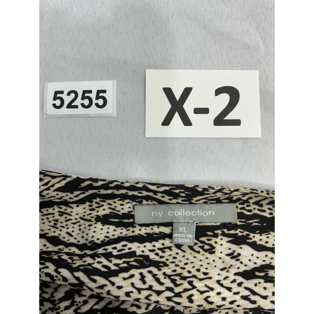 Womans Ny Collection Long Sleeve Pullover Over Size Blouse Animal Print XL - Image 3