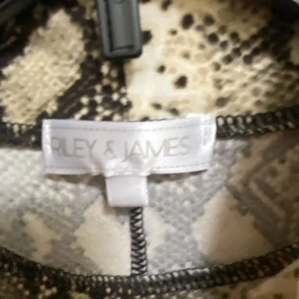 Riley & James Womens Bodycon Mini Dress S Small Snakeskin Print Brown Ivory NWT - Image 2