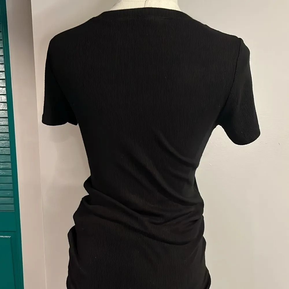 Michael Stars Soft Ribbed Black Fitted Short Sleeve Tee - OS - Image 4