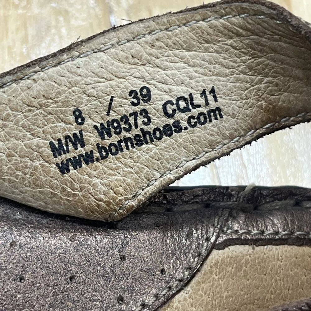 Born Brown Leather Slip On Thong Flip Flop Sandals W9373 Womens US Size 8 M/W - Image 6