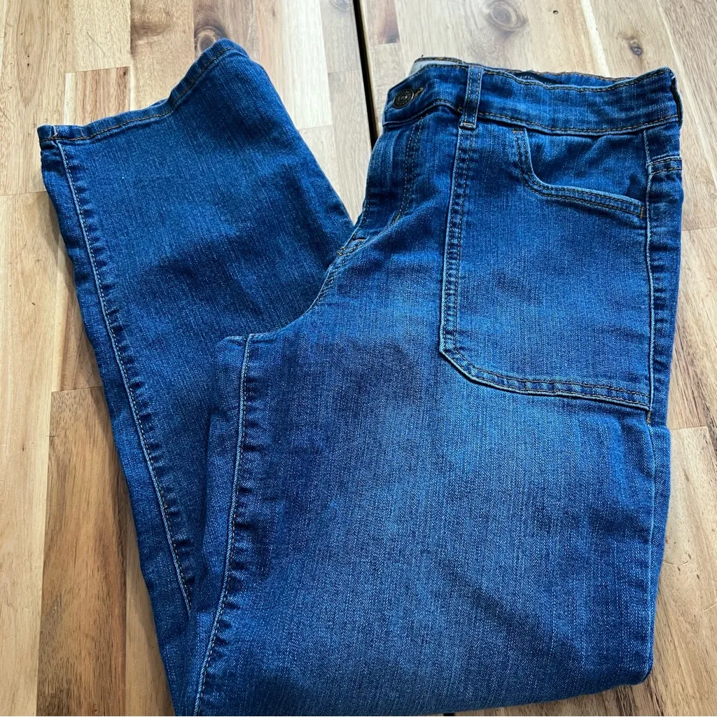 LOGO by Lori Goldstein Boyfriend Basic Jeans Dark Wash - Image 5