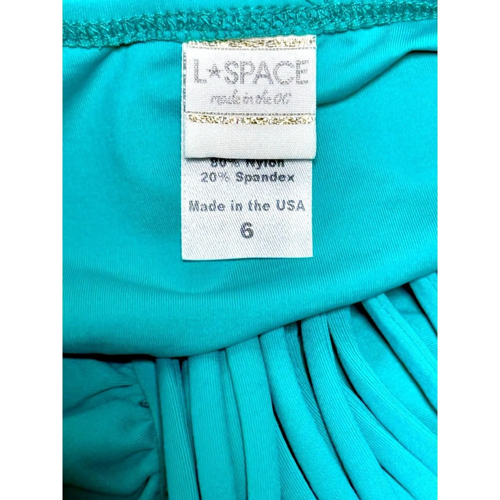 L*Space Portofino Halter One Piece Swimsuit Blue Turquoise Size 6 Cutout USA - Image 8