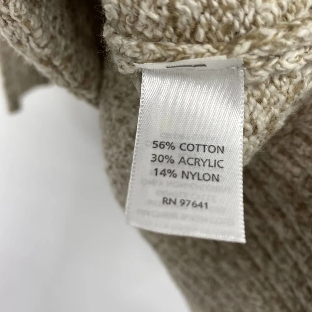 J Jill Neutral Marled Sweater NEW Cotton Blend w Pockets Mushroom Brown Size S - Image 5