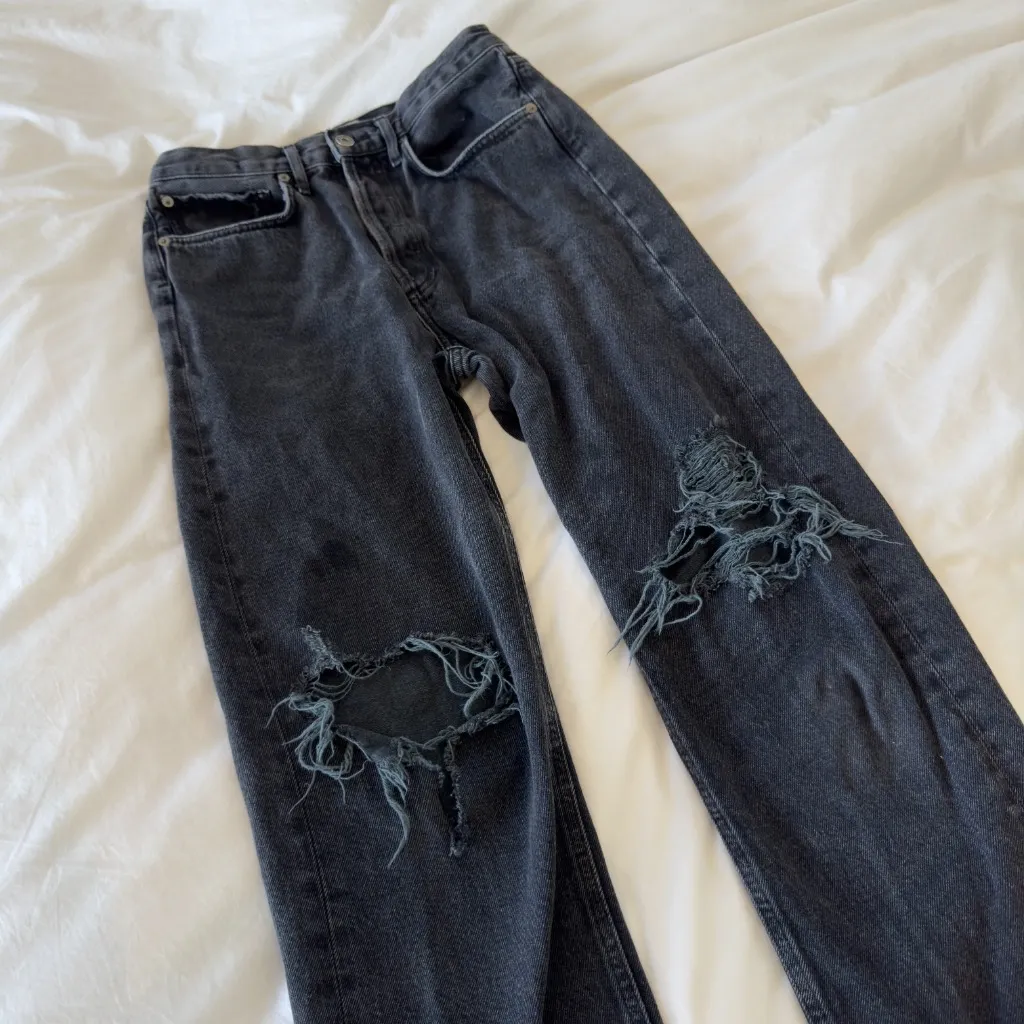AGOLDE 90s High Rise Distressed Denim Jeans Faded Black Size 26 - Image 3