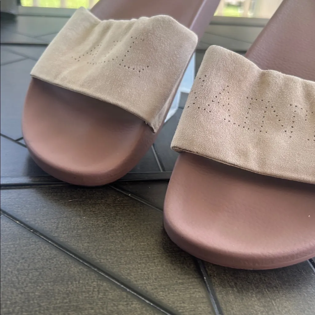 All Saints Karli tan pink understated slides ladies size 9, 39 minimalist chic - Image 3