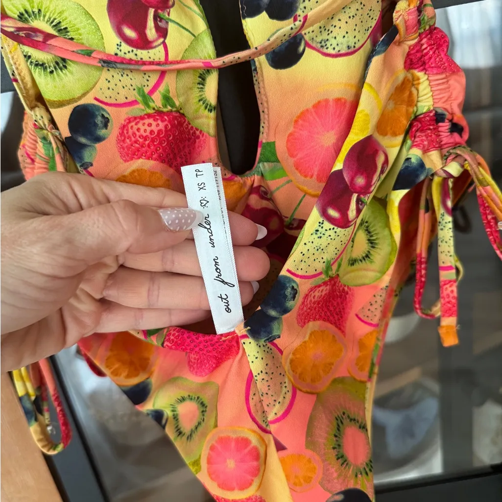 New Urban Outfitters Out From Under Ava One Piece Swimsuit fruit cheeky colorful - Image 4