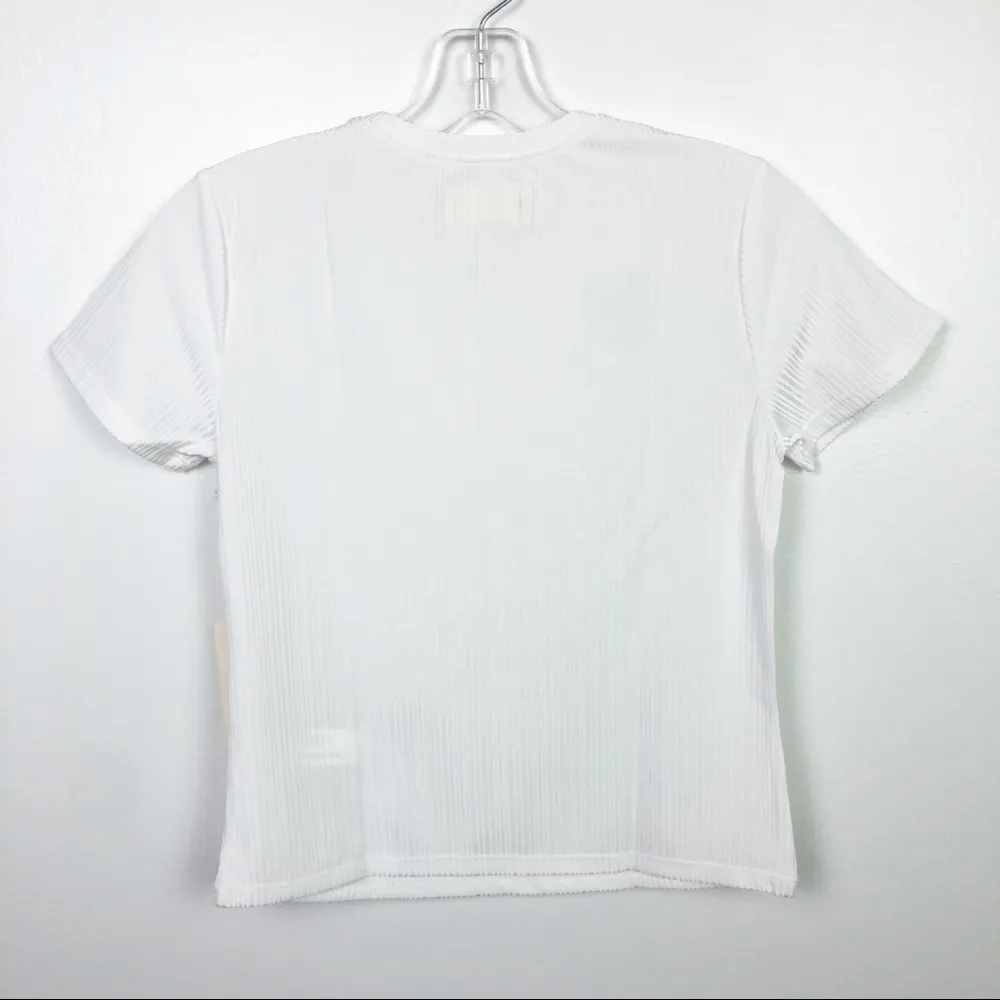 Capulet Revolve Jasmine Ribbed Shiny Tee Shirt White Size Small - Image 8