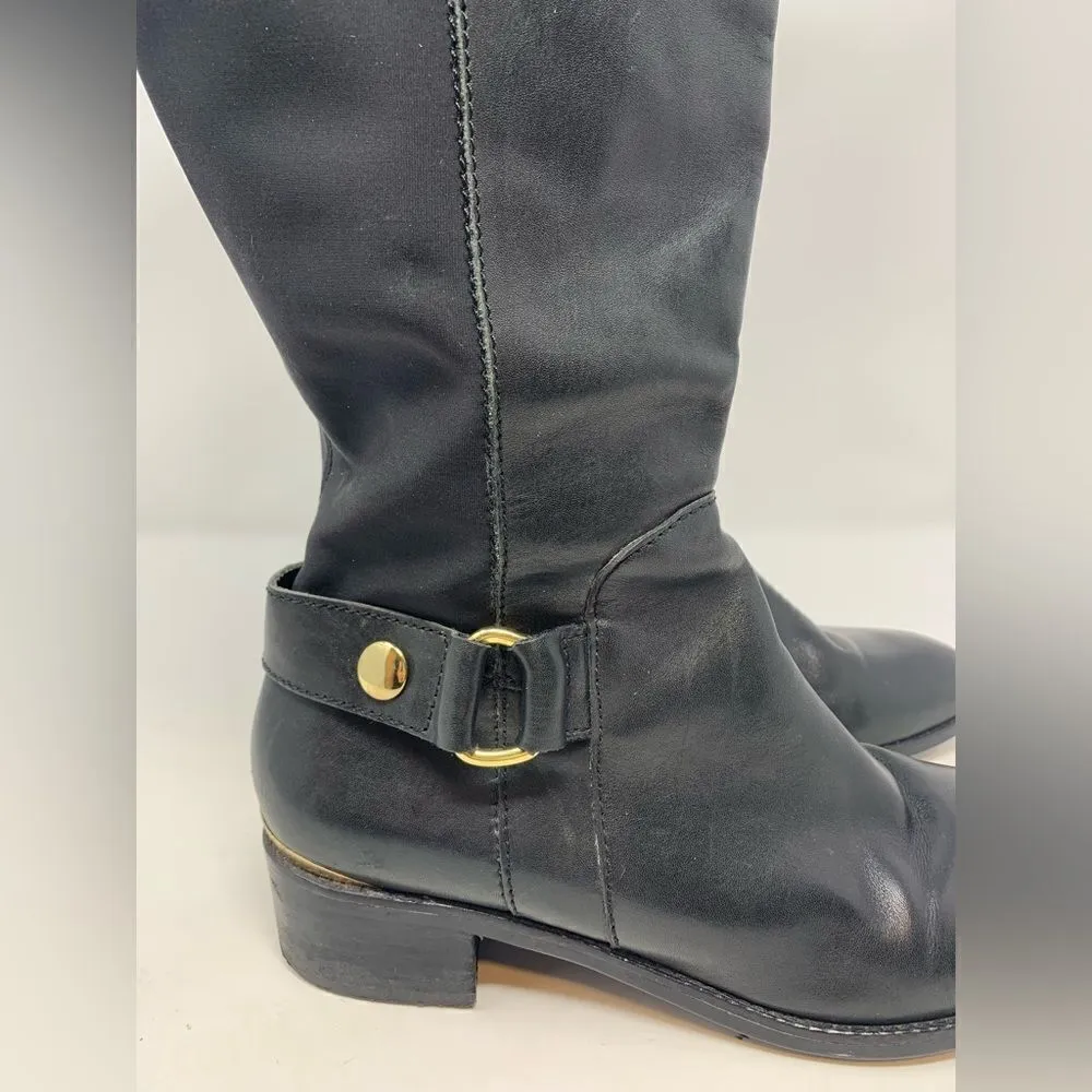 Steve Madden Ryder Black Leather Textile Riding Boot Size 8.5 - Image 10