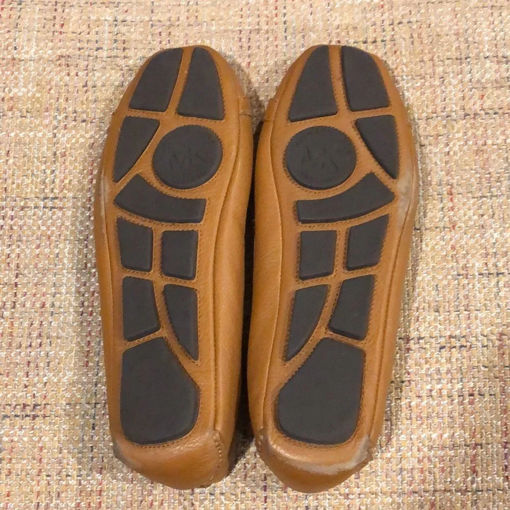 MICHAEL Michael Kors Classic Lillie Leather Moccasin Flats in Luggage Sz 9M Tan - Image 8