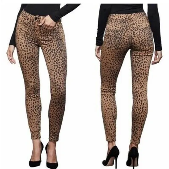 Good American Good Waist Leopard Cheetah Print Brown Jeans Pants Size 0 / 25 NWT - Image 2