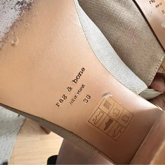 RAG &‎ BONE Leigh Canvas City Sandal Beige Size 36 - Image 11