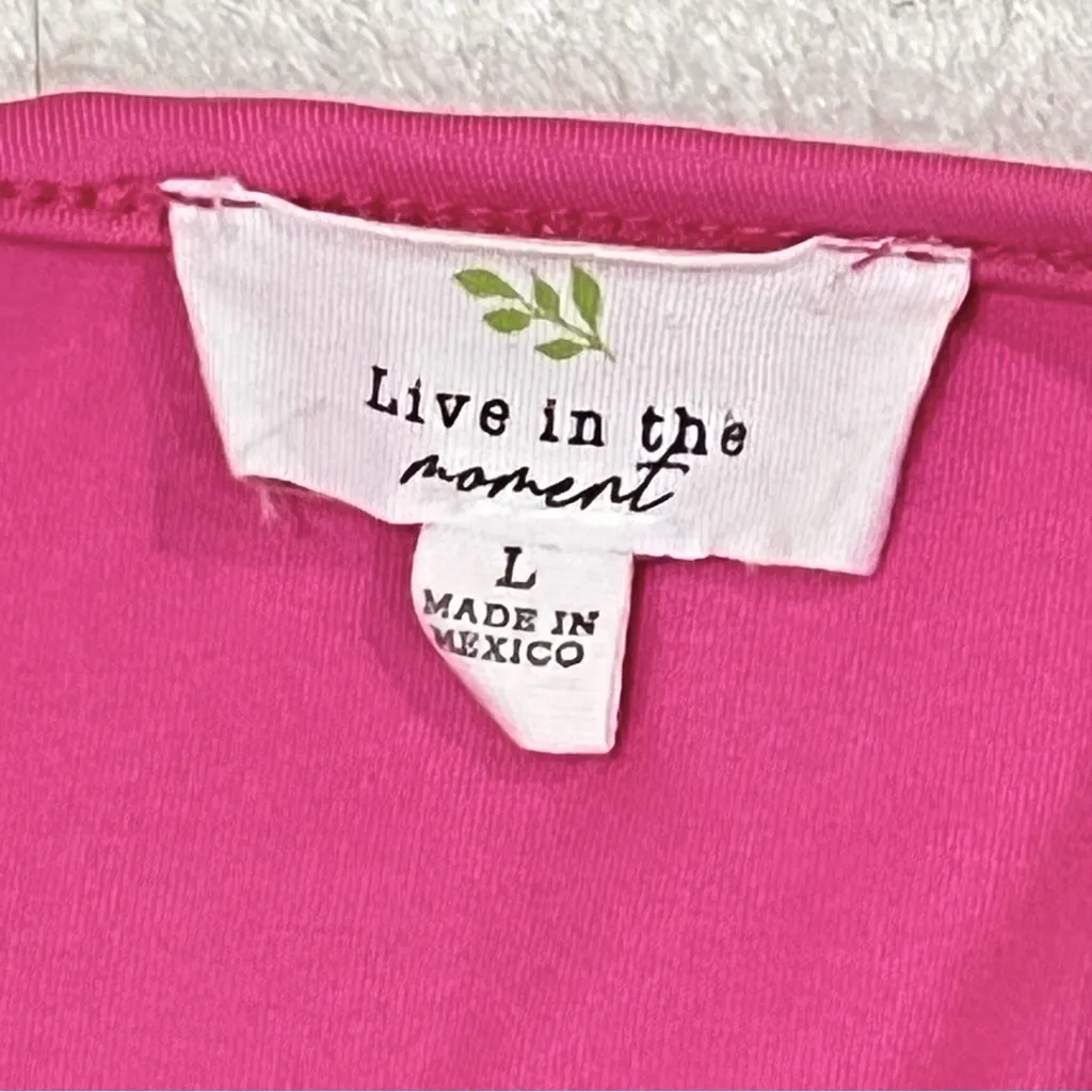 Live in the Moment Pink V Neck Puff Sleeve Bodysuit Size Large - Image 11