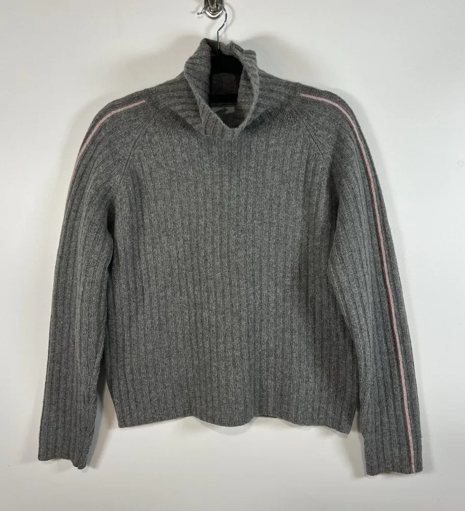 Horny Toad 100% Lambswool Gray Pink Women's Sweater Size L Turtleneck Sweater - Image 1