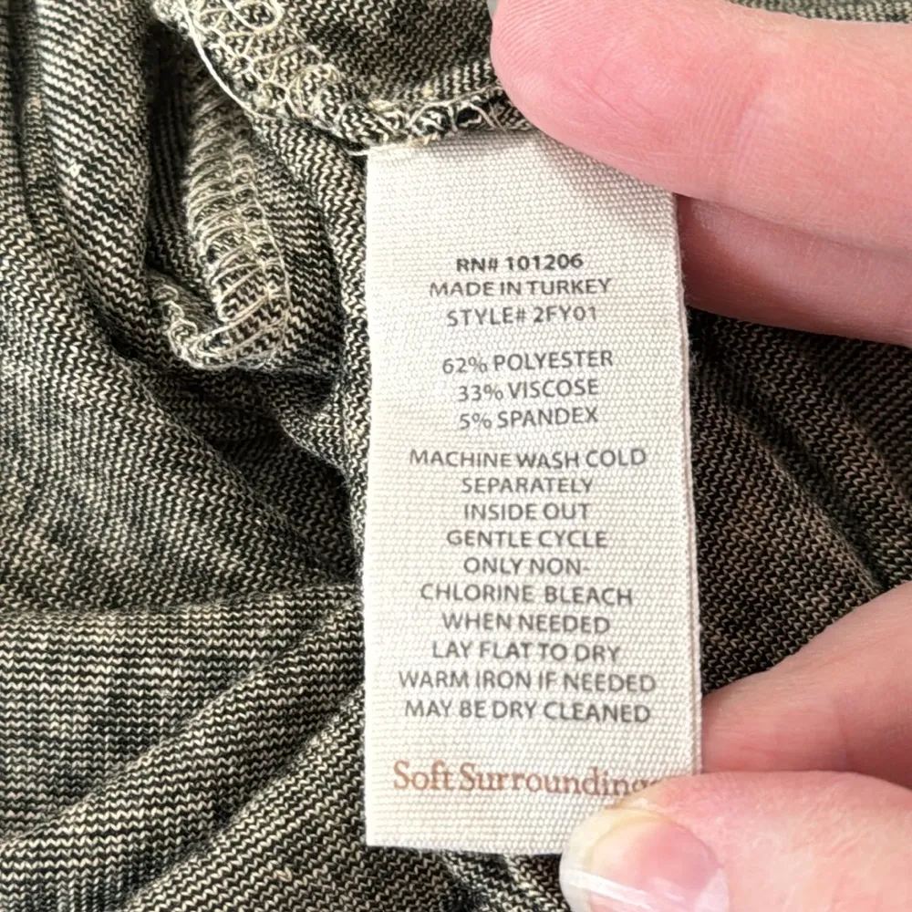 Soft Surroundings Damaria Wrap Dress Leopard Pattern Black/Tan 3/4 sleeve Size L - Image 12